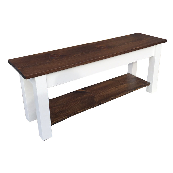 Gracie Oaks Mccardle Solid Wood Shelves Storage Bench & Reviews Wayfair